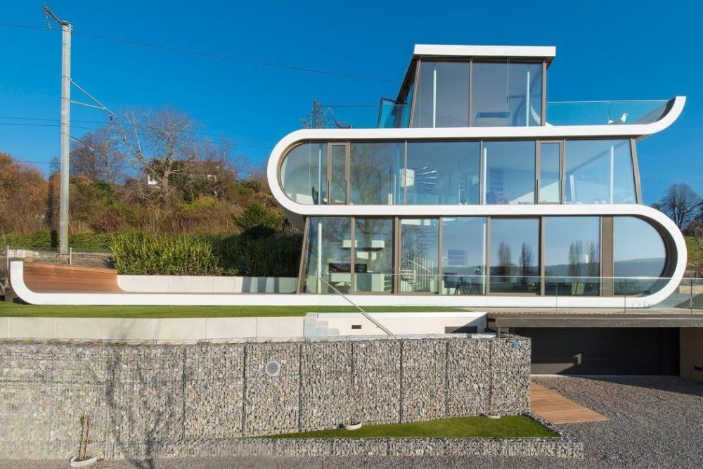 modern glass house