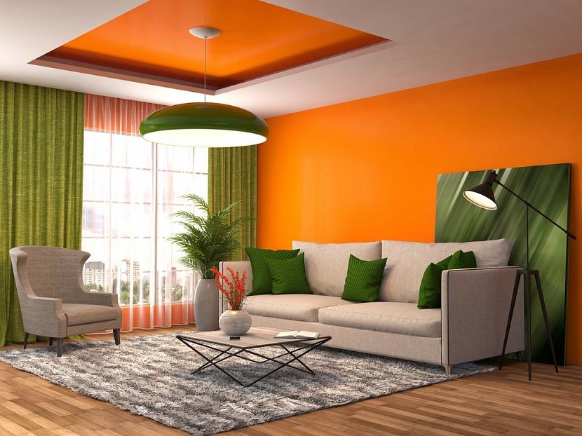Orange-green interior