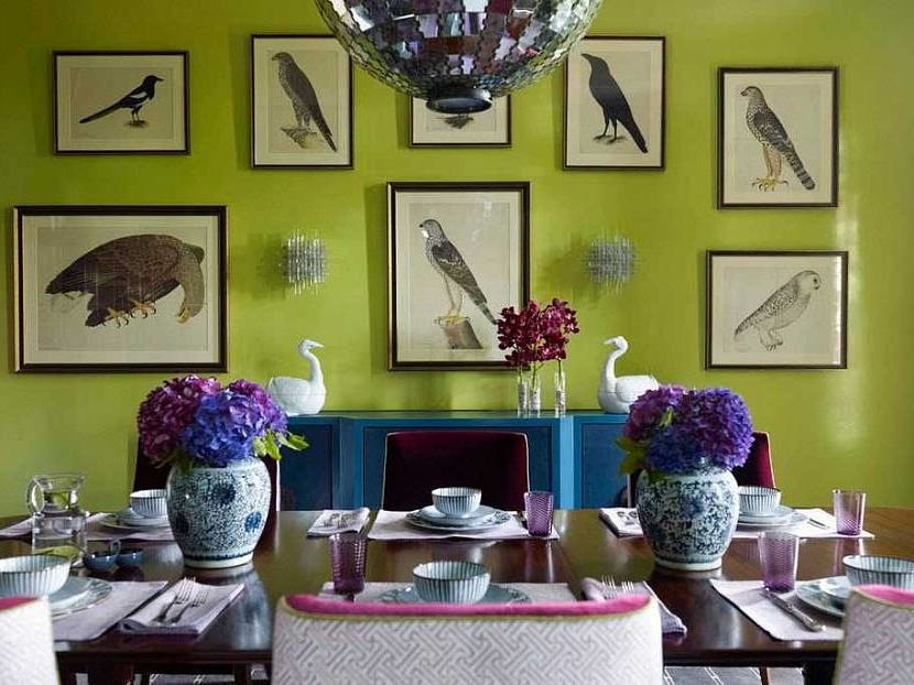 Chartreuse color in the interior