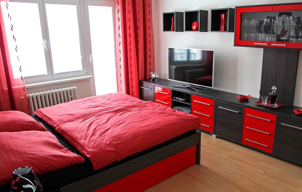 red and black bedrooms