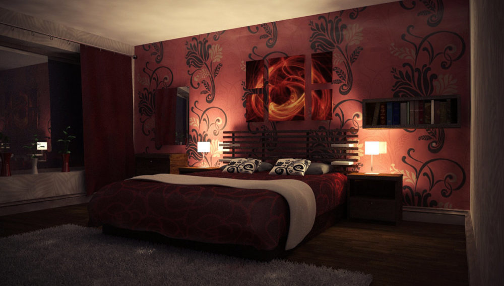 red black bedroom