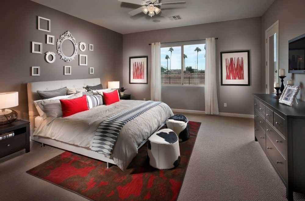 red and black bedroom