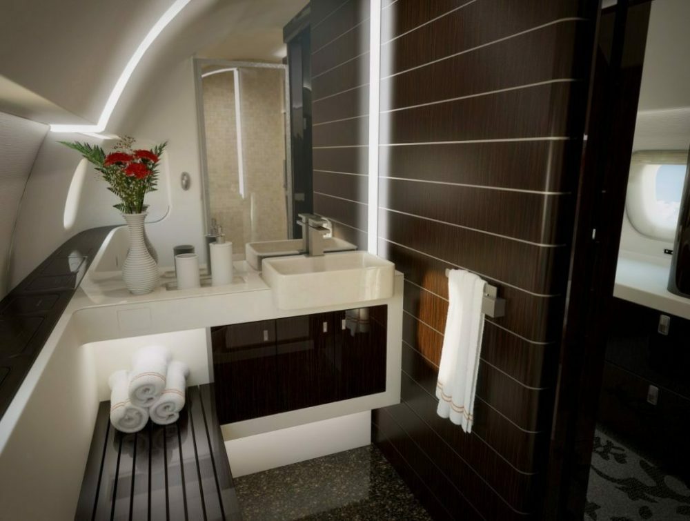 private jet bathroom 