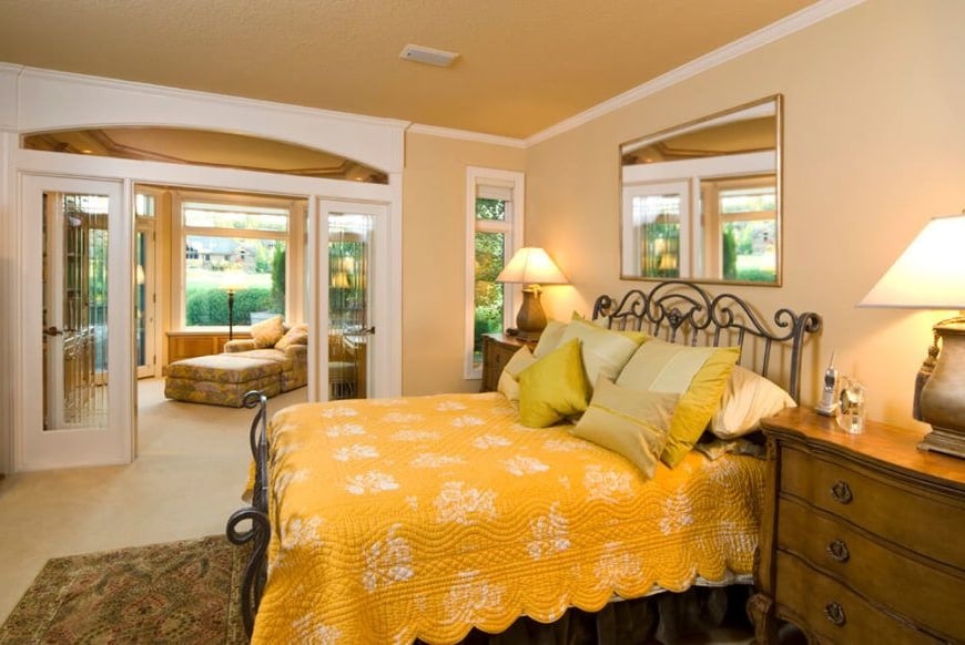 french doors in master bedroom