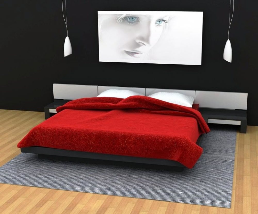 red black bedroom