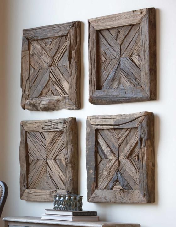 Wall decoration with wood