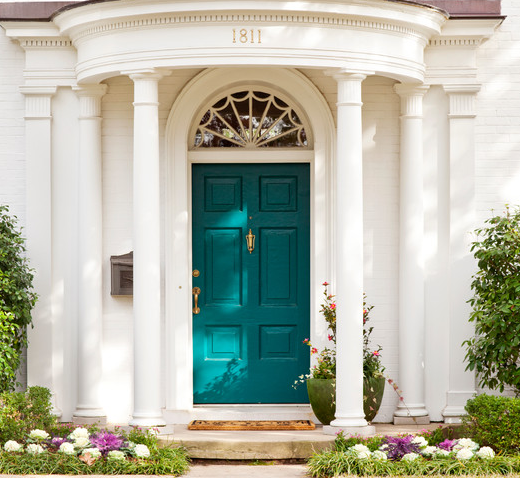 Green main doors