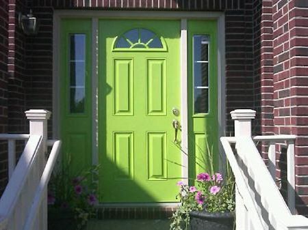 Green main doors