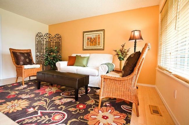 Orange color in living rooms