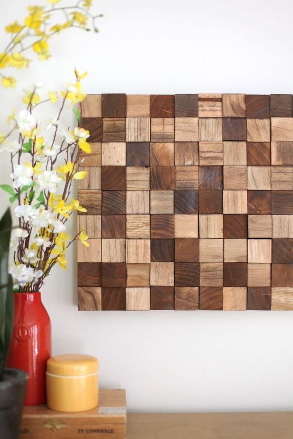 Wall decoration with wood