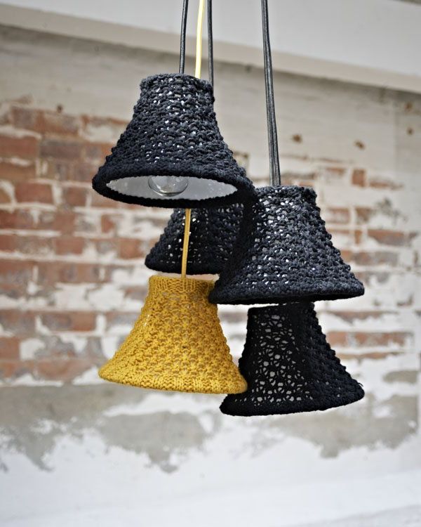 Recycled knitted lamps