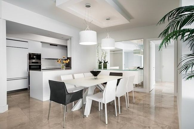 white modern dining rooms