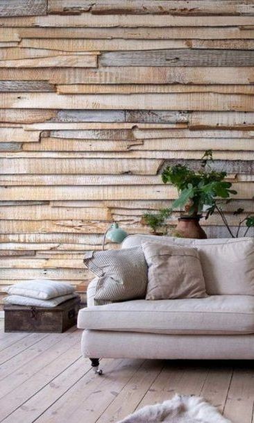 Wall decoration with wood