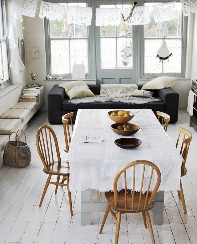 Arrange the armchairs as an extension of the dining room