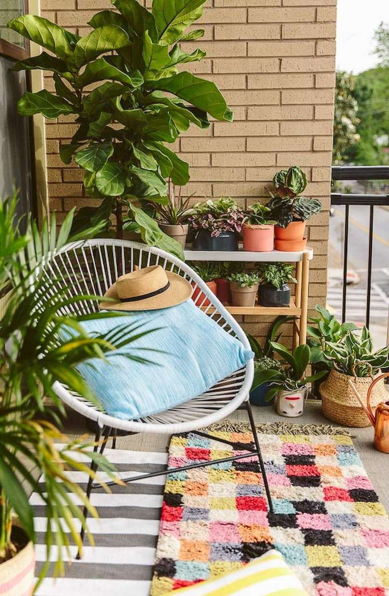 Add a pattern with an outdoor rug