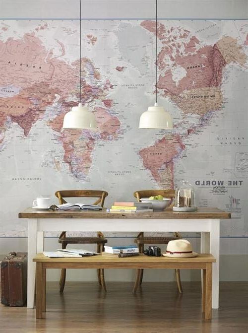 Wall decoration with maps