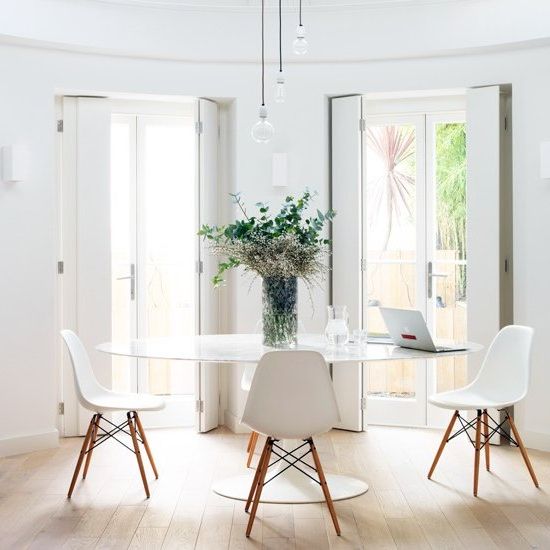 white modern dining rooms