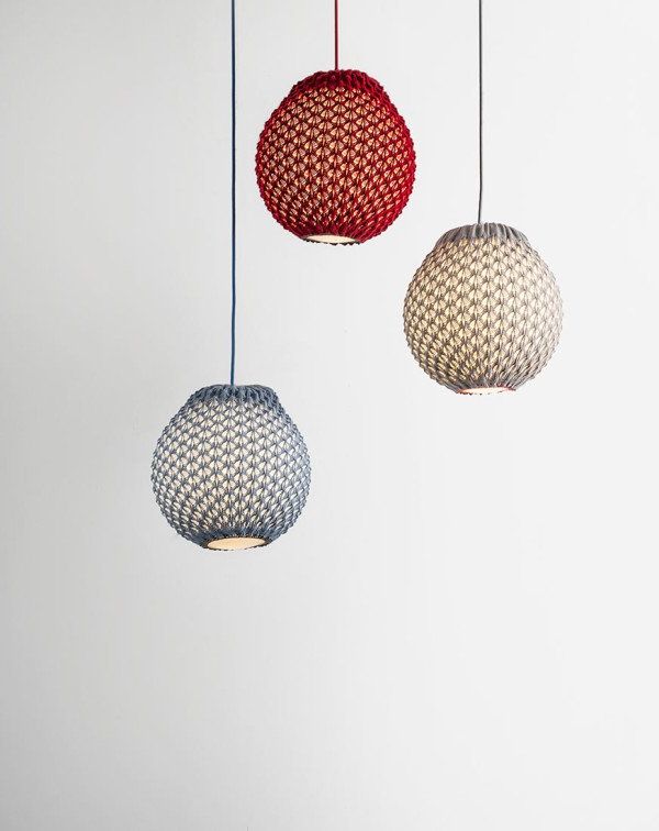 Recycled knitted lamps