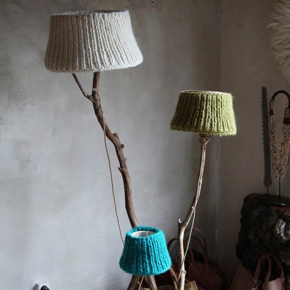 Recycled knitted lamps