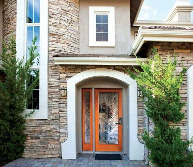 Facades of stone houses