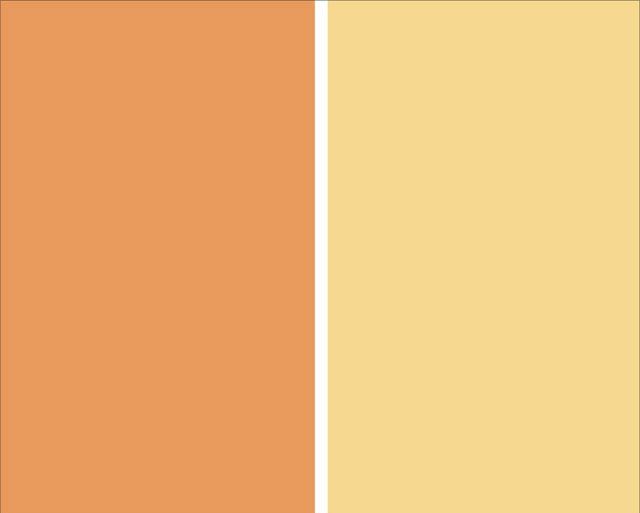 pale yellow and pale orange