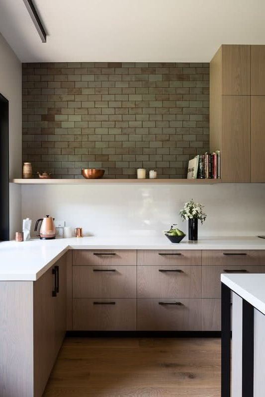 White and wood kitchens