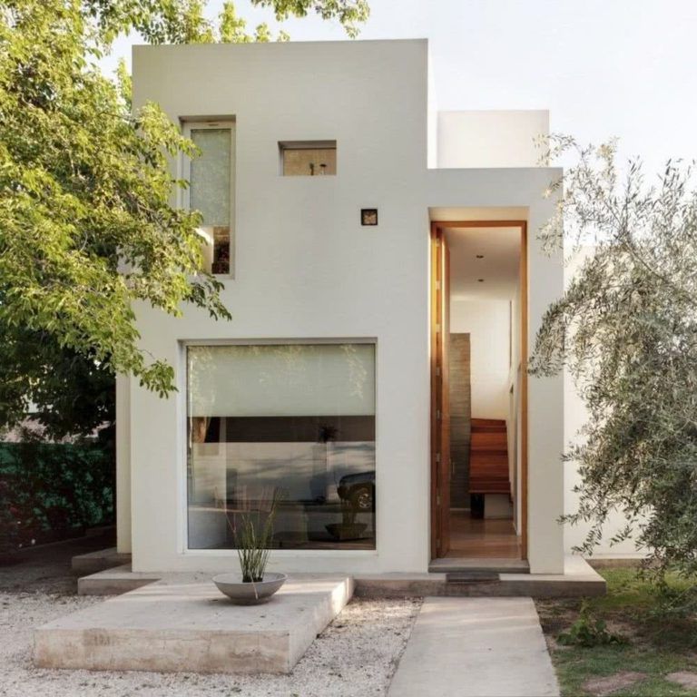 Facades of minimalist houses