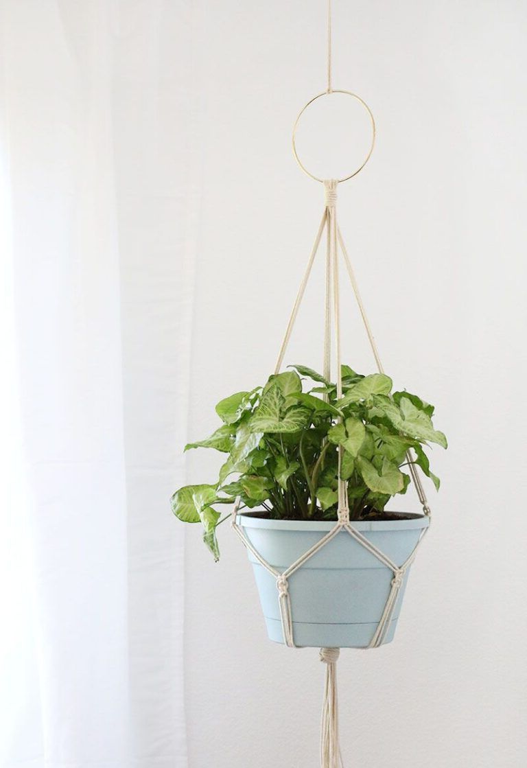 Simple macramé flower pot hanger