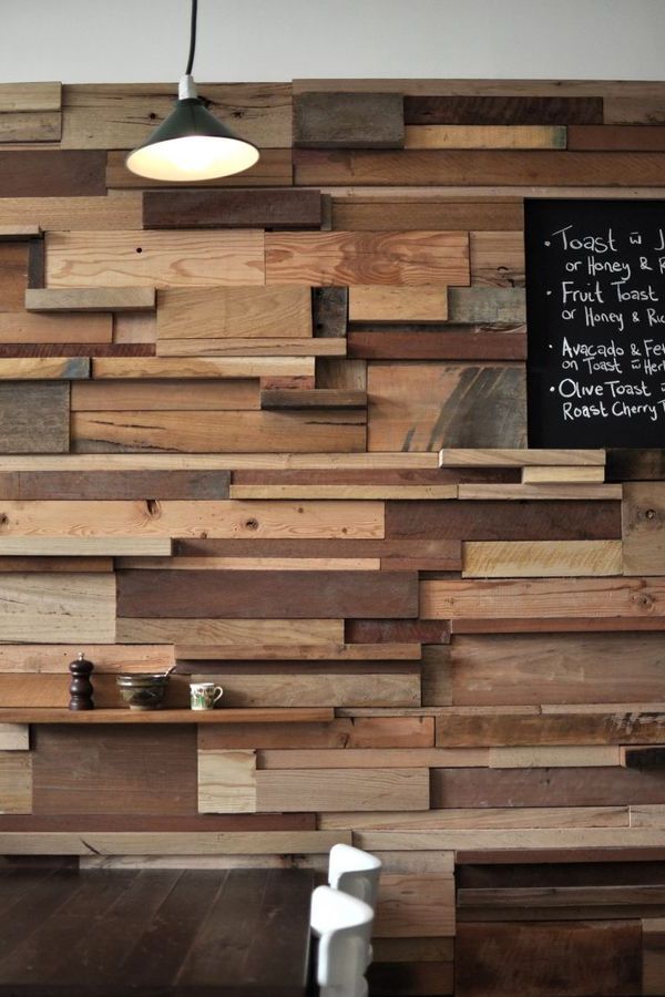 Wall decoration with wood