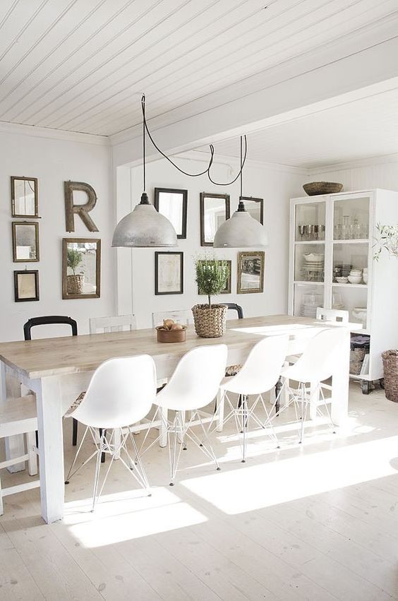 white modern dining rooms