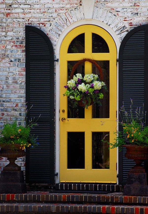 Yellow front doors