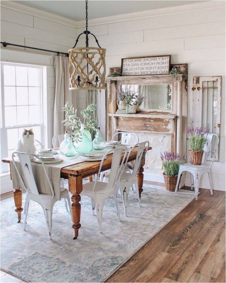 Shabby Chic decoration in dining rooms