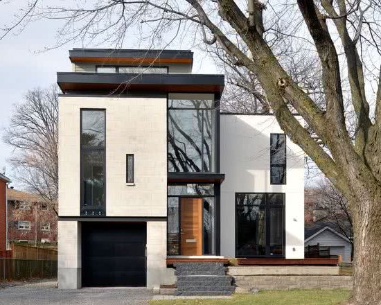 White walls with black windows and doors