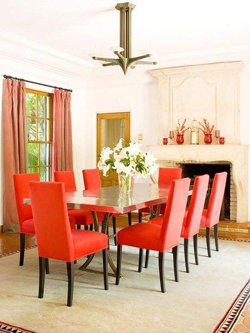 Orange in dining rooms