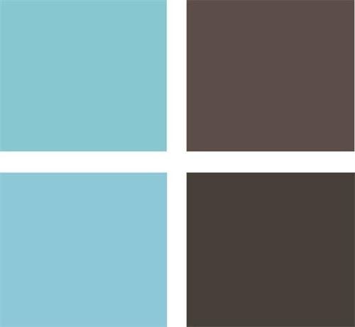 light blue and brown
