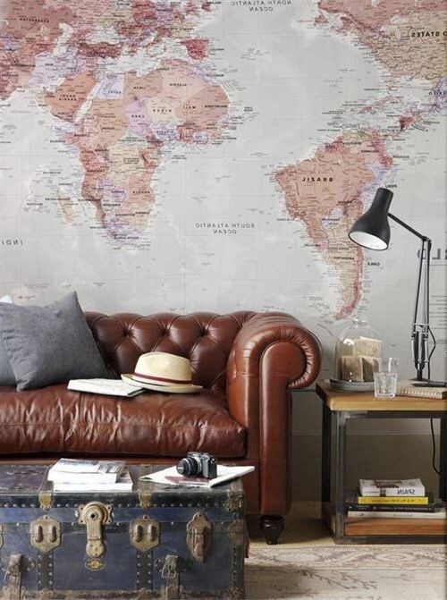 Wall decoration with maps