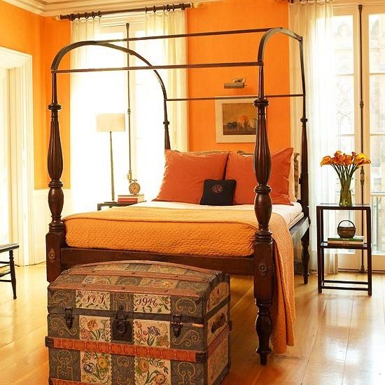 Orange in bedrooms