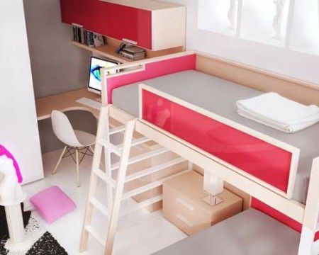 Youth bedroom in red