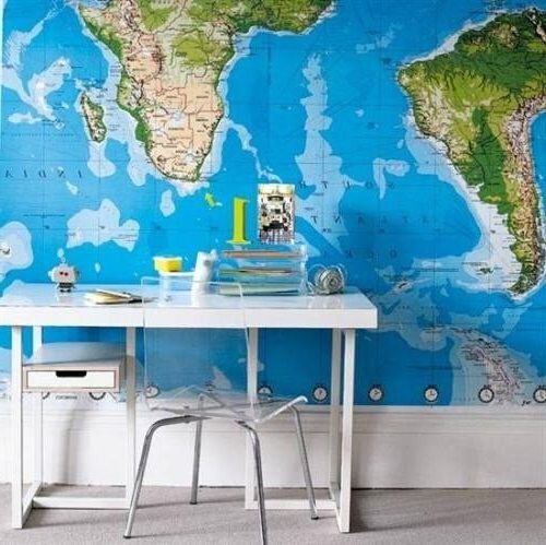 Wall decoration with maps