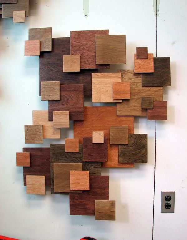 Wall decoration with wood