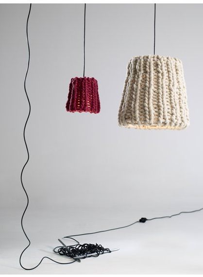 Recycled knitted lamps