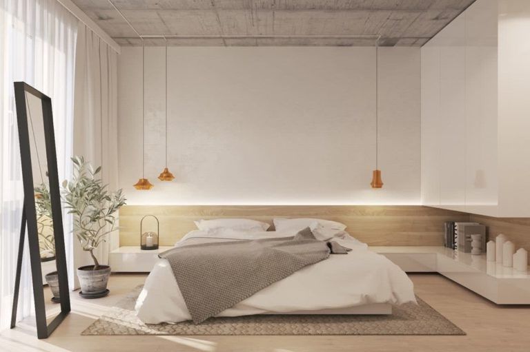 Decorate bedrooms in a minimalist house