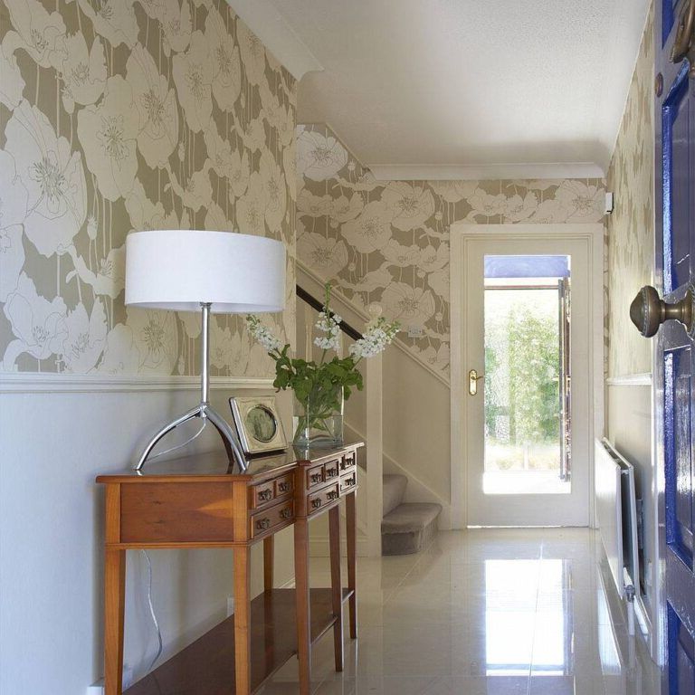 Decorate walls with wallpaper or wallpaper