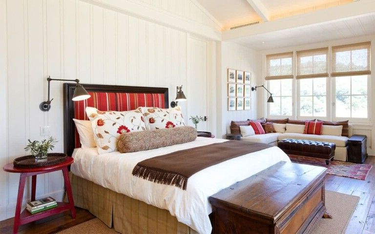 red and white rooms