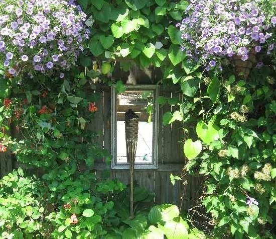 Mirrors in garden and patio decoration