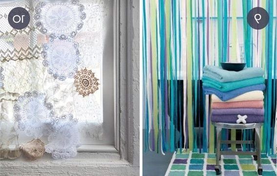 Models of curtains of various colors and patterns