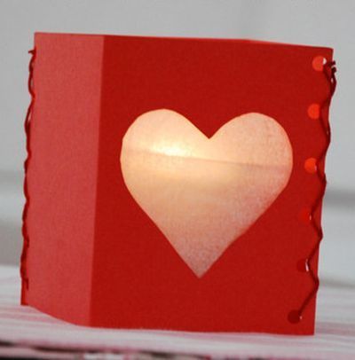 Heart-shaped lantern for candles
