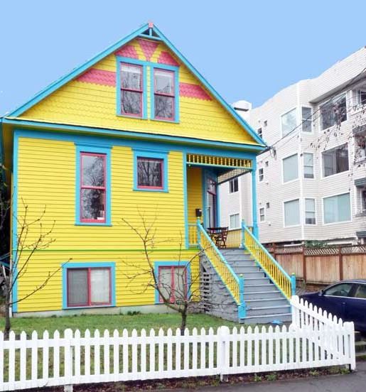Colorful house facades