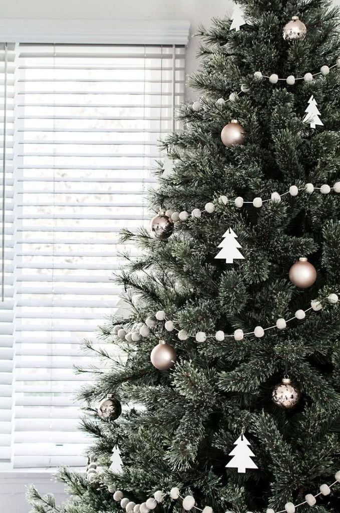 White and silver Christmas trees