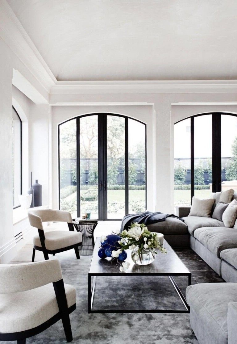White rooms combined with gray or black